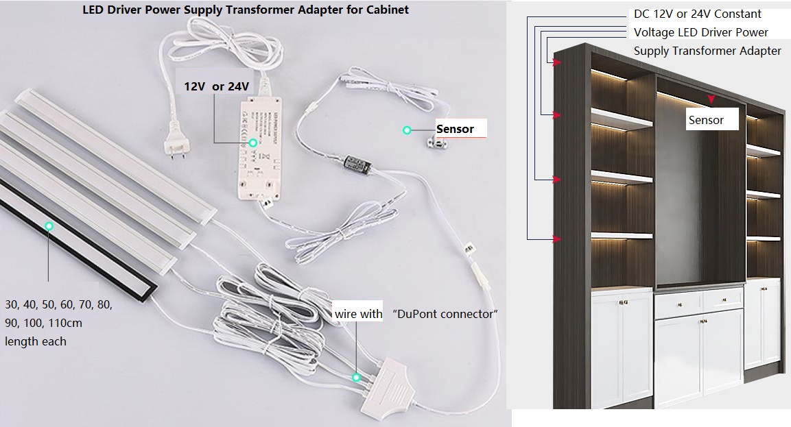 (image for) Wardrobe integrated lights KIT wardrobe LED lighting solutions application for Cabinet, Shoe Cabinet, Porch, Mirror Cabinet, Desk, Wardrobe, Wine Cabinet