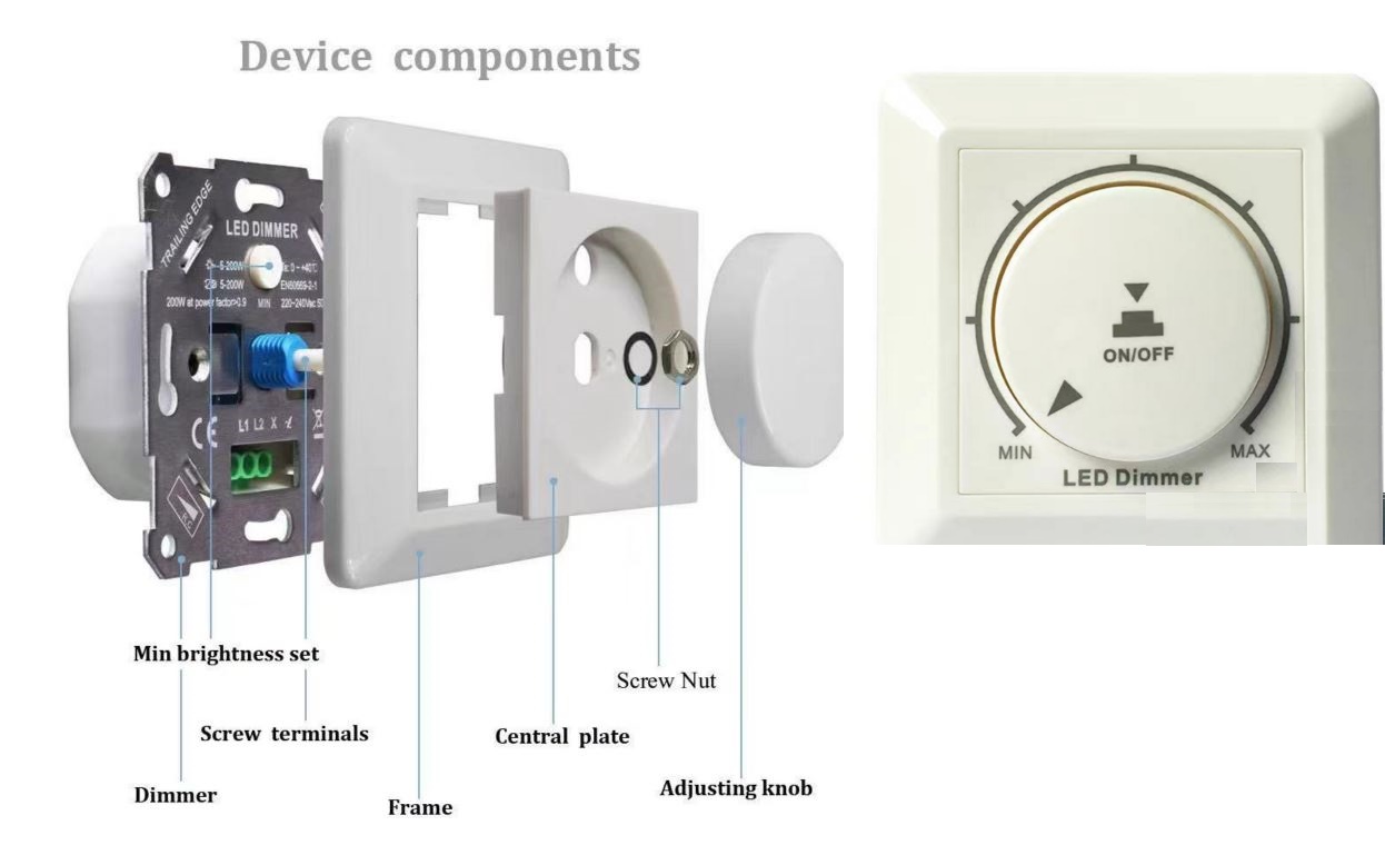 (image for) 200W IGBT dimmer  reverse phase dimmer wall switch CE approval - Click Image to Close