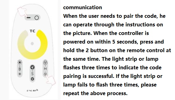 (image for) 3CH X 6A 12V 24V DC dimmer RF remote control best for 3 color temperature turning lights