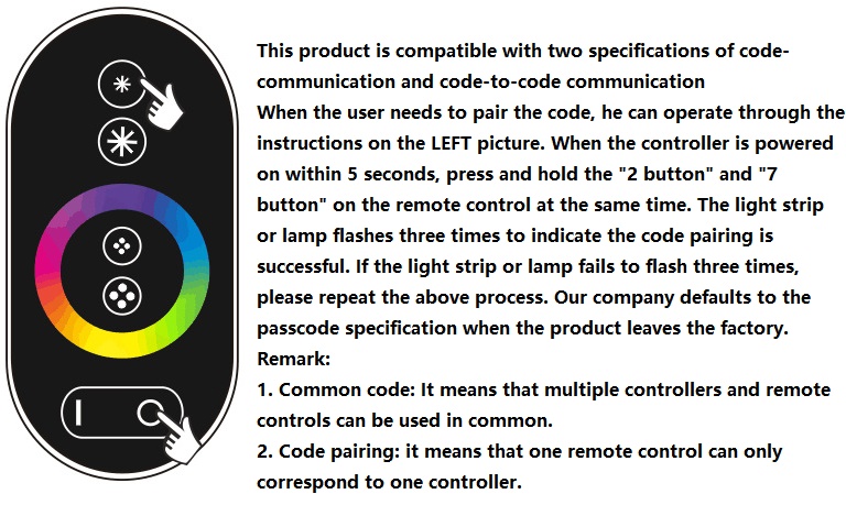 (image for) 3CH X 6A 12V 24V DC dimmer RF remote control best for 3 color temperature turning or RGB color LED strip lights - Click Image to Close