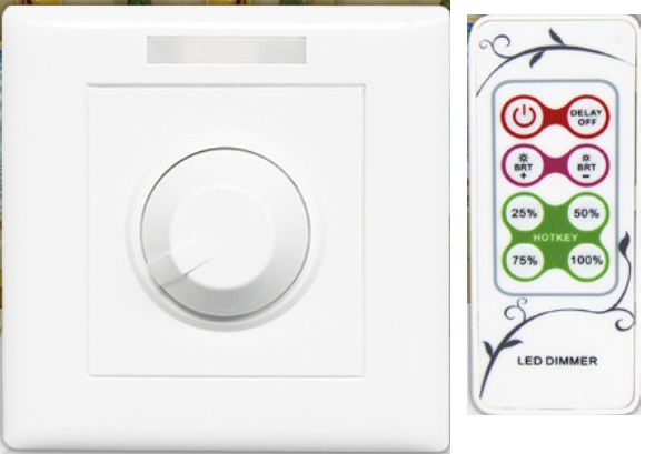 (image for) 6A DC dimmer switch led lights Brightness rotary control for DC dimming led bulb or led strip, Dimmer 48v, DC Dimmer 12V, 24V, 36V, 48V, PWM Dimmer switch