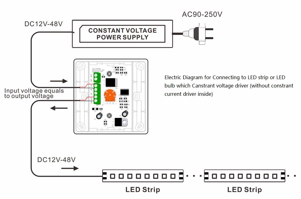(image for) 6A DC dimmer switch best for battery charging dimming lighting, Dimmer 48v, DC Dimmer 12V, 24V, 36V, 48V, PWM Dimmer swutch, Brightness rotary control for DC dimming led bulb or led strip