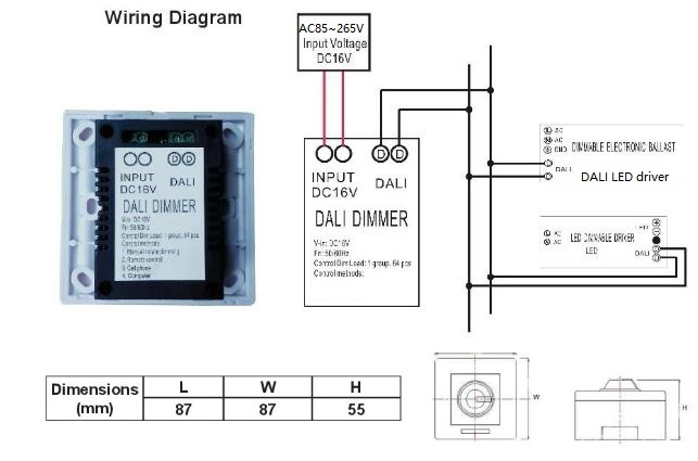 (image for) Simple dali lighting control Intelligent dimmable IR remote