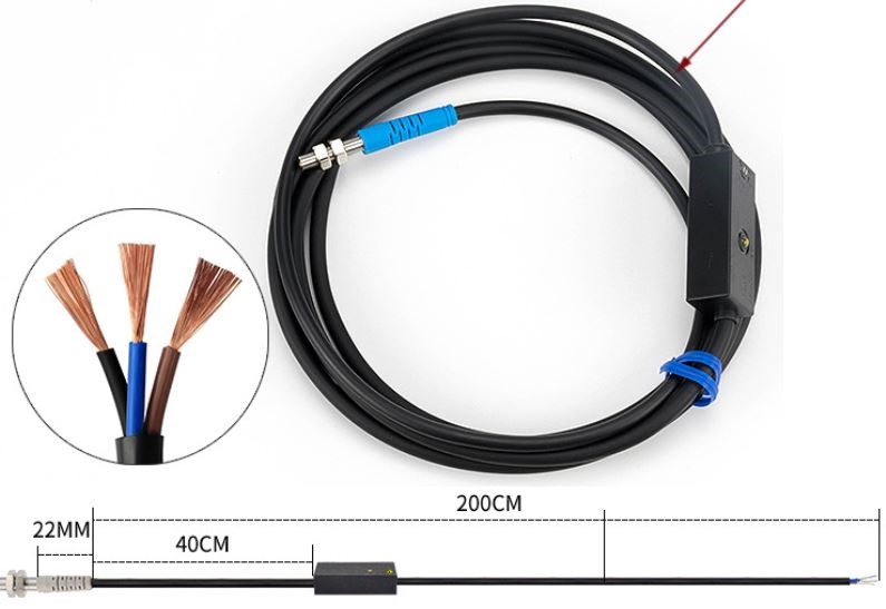 (image for) M3 M4 M5 M6 M8 Laser Sensor Visible Light Sensor Micro Diffuse Reflectance Photoelectric Switch With Visible Red Laser For Precise Object Detection
