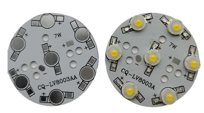 (image for) 7X3W LED PCB board lighting source Aluminum plate red green blue - Click Image to Close