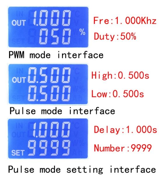 (image for) 8A LED DC Dimmer motor Control digital PWM generator LCD display