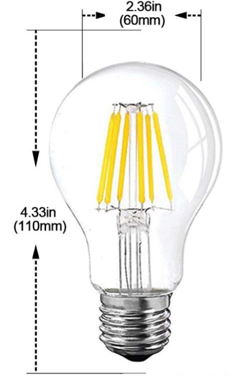 (image for) 6W A19 led bulb for 48V DC dimmer application for lithium iron phosphate rechargeable batteries solar light system, Dimming dc led lights, led bulb for extractor pwm voltage