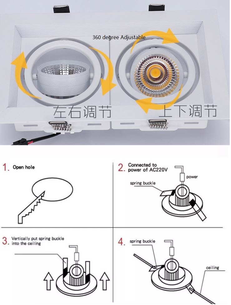 (image for) 24W Recessed Commercial Light fixtures DALI led downlights - Click Image to Close