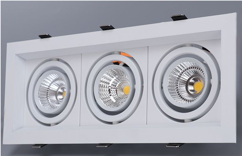 3*18W Recessed Commercial Light fixture DALI led downlights