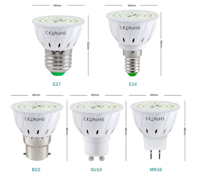 UV-C LED bulb 12W E27 E14 MR16 GU10 B22 UV-C LED bulb 110v 220v