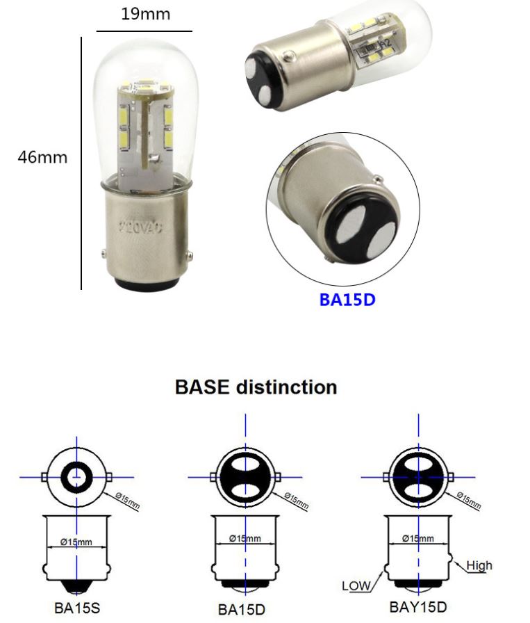 BA15S BA15D instrument boat navigation LED light 24V 36V 48V 60V