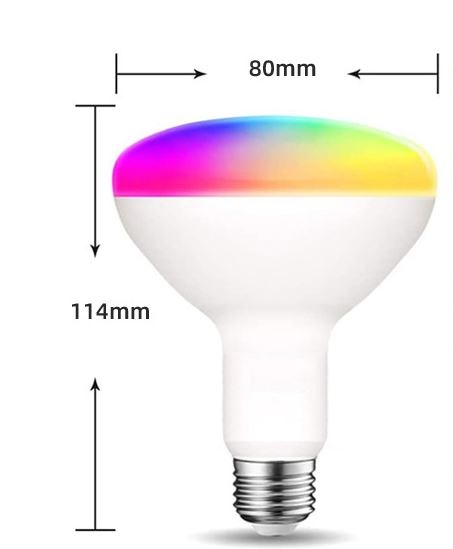 BR30 LED bulb 9W Smart RGB CCT Tunable Google Home Alexa Tuya