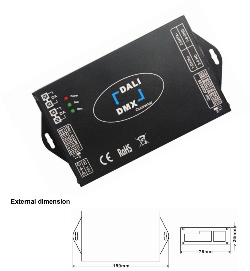 (image for) DALI DMX512 Signal Converter for Dali System DALI dimmer