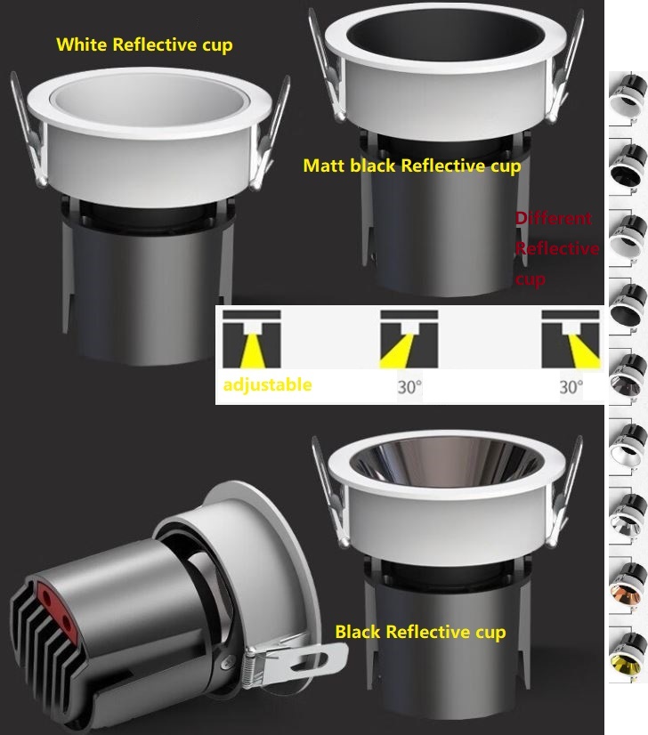 (image for) High CRI low blue part of the spectrum (400–490 nm) LED 18W Recessed Mount Interior Lights, 0-10V SCR phase dimming, dali compatible light fittings