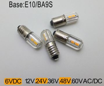 (image for) E10 LED BA9S LED 1895 bulb led equivalent, Lamp# 1895 LED Equivalent Miniature Light Bulb 6V 12V 24V 36V 48V 60V 110V 220V