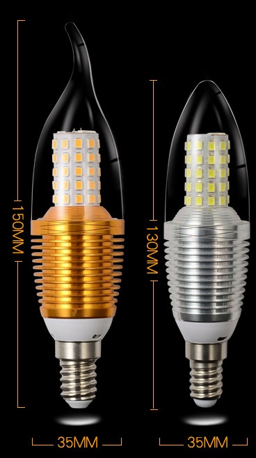 (image for) C35 shape 12 Watt E12, E14, E27 led candle bulbs - Click Image to Close