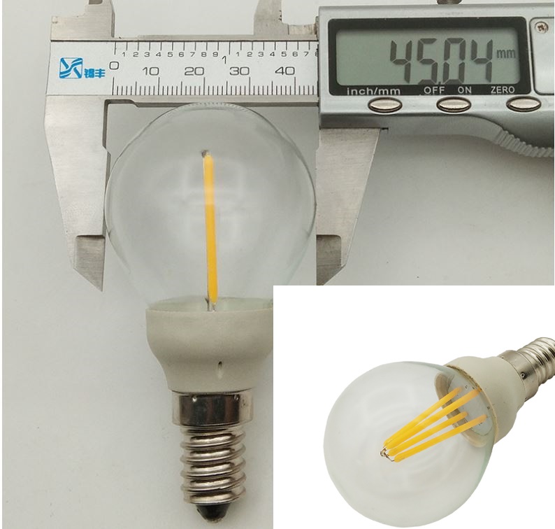 1W Multi voltage led bulb 45MM globe bulb dimmable for DC dimmer - Click Image to Close