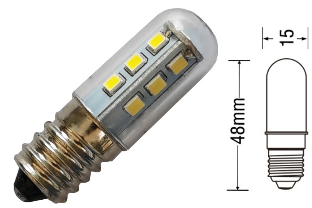 (image for) 2W T15 LED bulb for lithium iron phosphate rechargeable batteries solar lights, microwave refrigerator led bulb 12V 24V 36V 48V 60V 110V, 6V 9V 18V 28V 32V