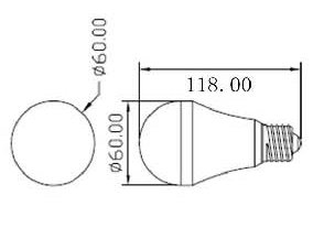 (image for) A19, E27, 9 watt LED light bulb replacement, Warm White - Click Image to Close