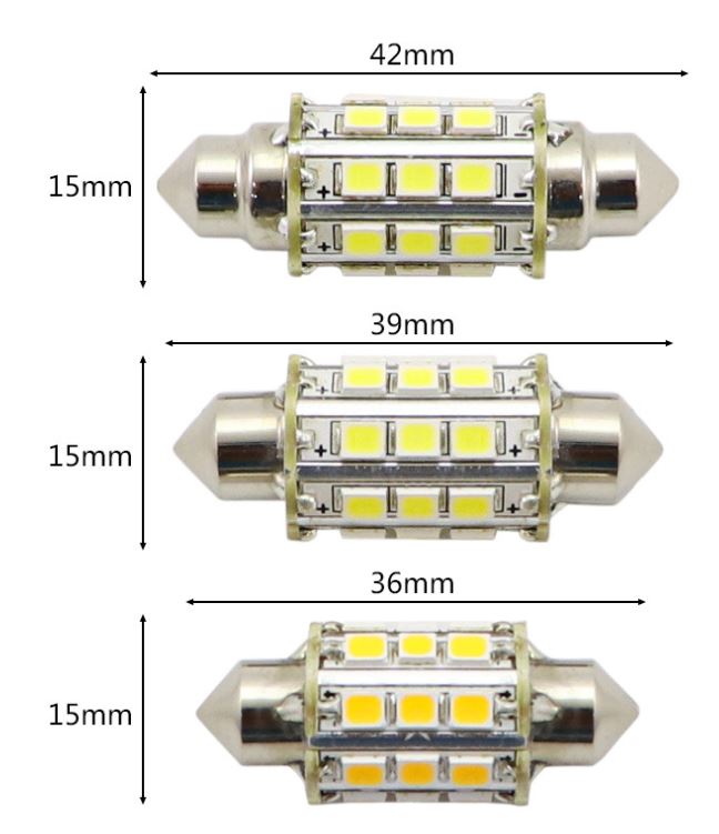 (image for) Aqua Signal Navigation Light LED bulb 36 39 42MM Festoon 12V 24V - Click Image to Close