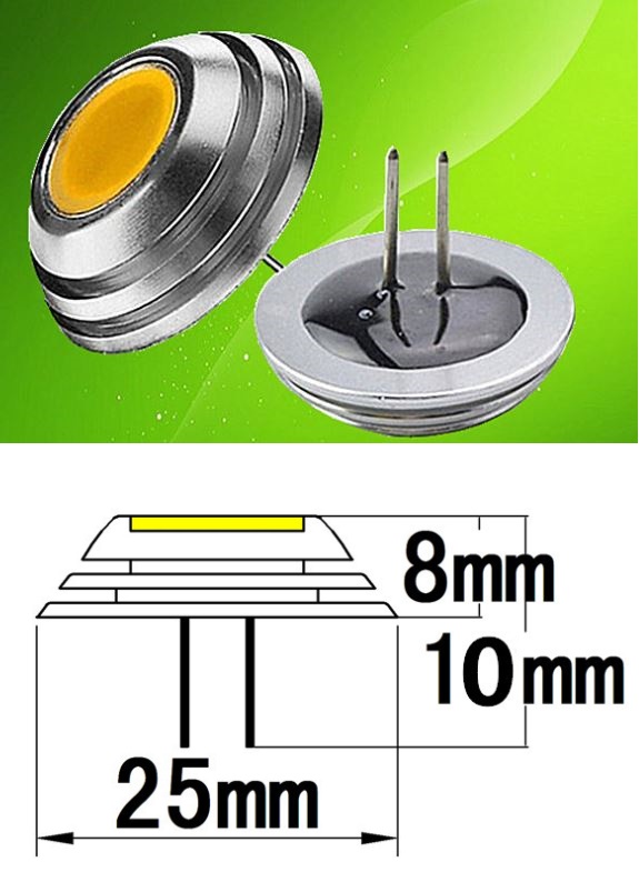 (image for) G4 back pins, 2w, DC12V Red, Green, blue, yellow, white