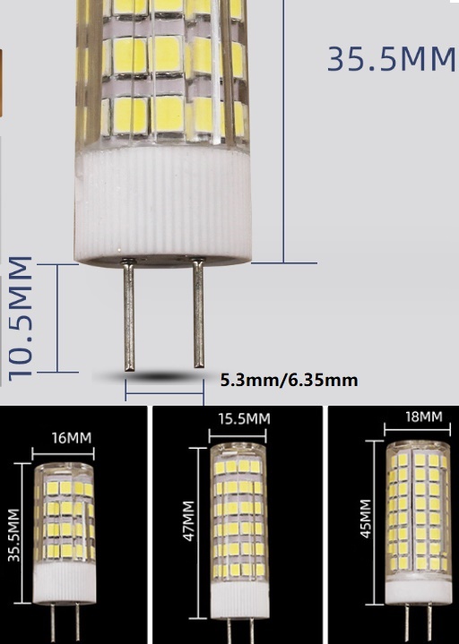 (image for) 5W ceramic G5.3 led bulb 12V, GY6.35 led bulb 12V Maine Yacht inner light, G6.35 led bulb 24v replacement, G5.3 led bulb 24v replacement