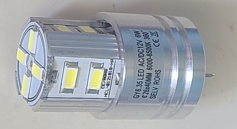 (image for) 650~720 lumens high brightness 6 watt G6.35 LED Bulb GY6.35 LED Bulb as 60 watt incandescent bulb replacement AC/DC 12V