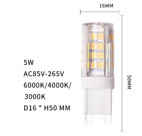 (image for) 5W Ceramic AC110V G9 LED light Bulb AC 220V G9 LED light Bulb