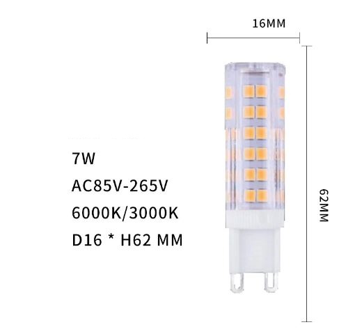 (image for) 7W Ceramic AC110V G9 LED light Bulb AC 220V G9 LED light Bulb