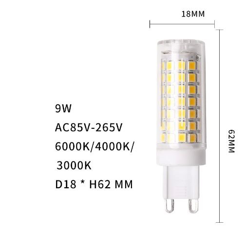 (image for) 9W Ceramic AC110V G9 LED light Bulb AC 220V G9 LED light Bulb - Click Image to Close