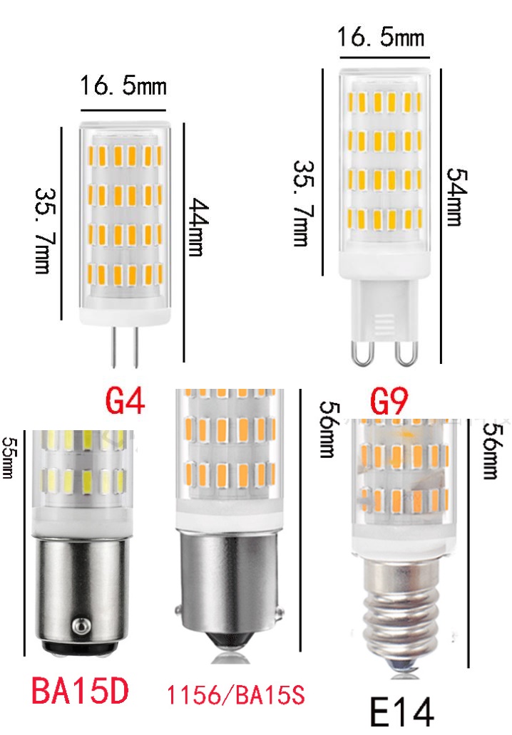 (image for) 4W Ceramic ac/dc 12V~24V TRIAC dimmable G9 G4 E14 1142 1156