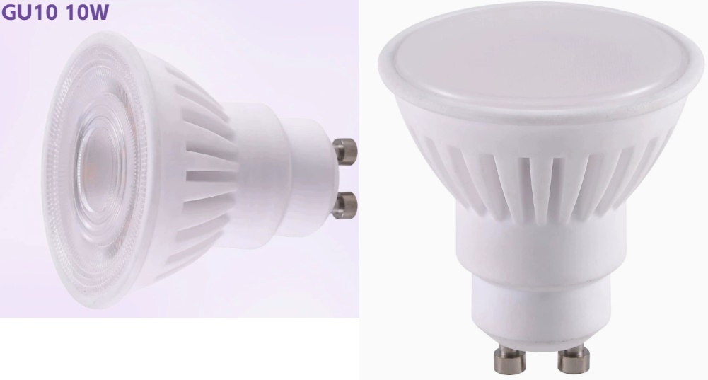 (image for) 8W Ceramic housing body GU10 LED Spotlight 38° angle narrow beam for showroom, 120° beam LED bulb