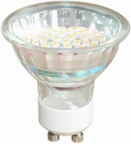 (image for) GU10, 3W LED spotlight w/cover, cool white, AC230V - Click Image to Close