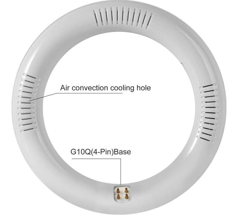 (image for) 16 Watt g10q-4 pin T9 circular fluorescent tube led replacement, LED 12" ring tube fluorescent relacement, 300mm ring 30mm T9 tube G10Q 4 pins base