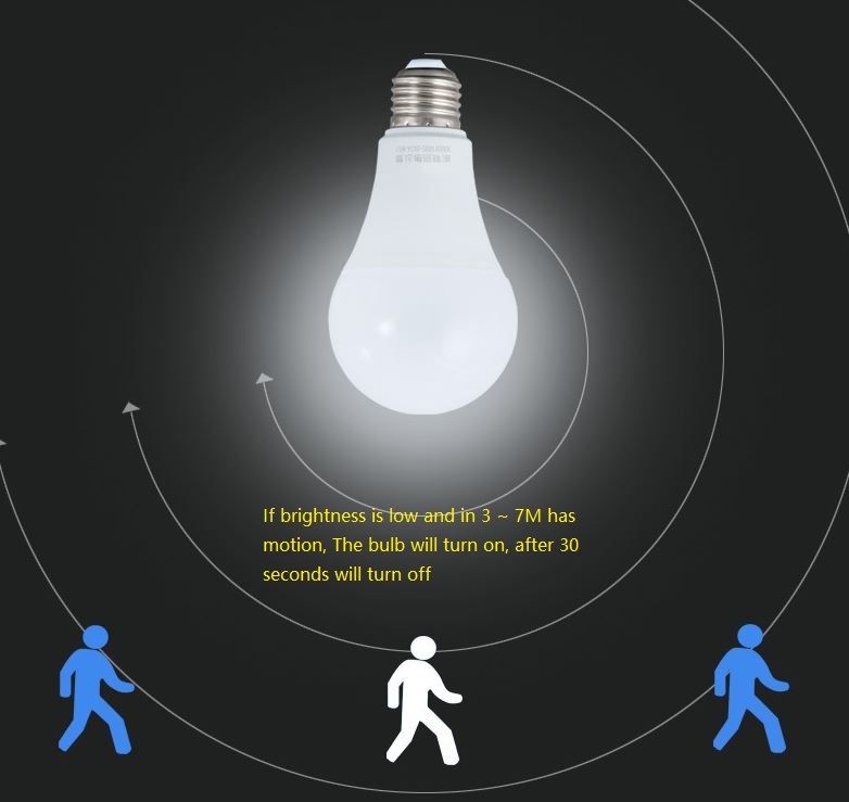 (image for) 5W automatic day/night sensor porch light bulb corridor lighting