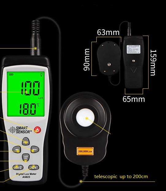 (image for) Professional LED lighting Digital Lux light meter - Click Image to Close