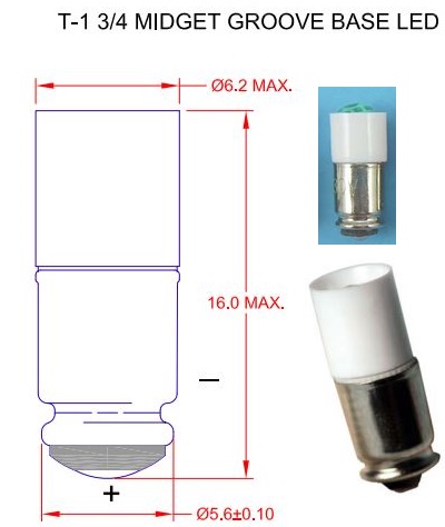 (image for) MG6 LED bulb Midget Groove #386 #393 Miniature Indicators led 5V 6V 24V 28V