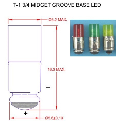 (image for) MG6 Midget Groove Flat Top Signals symbol on dashboard LED Bulb - Click Image to Close