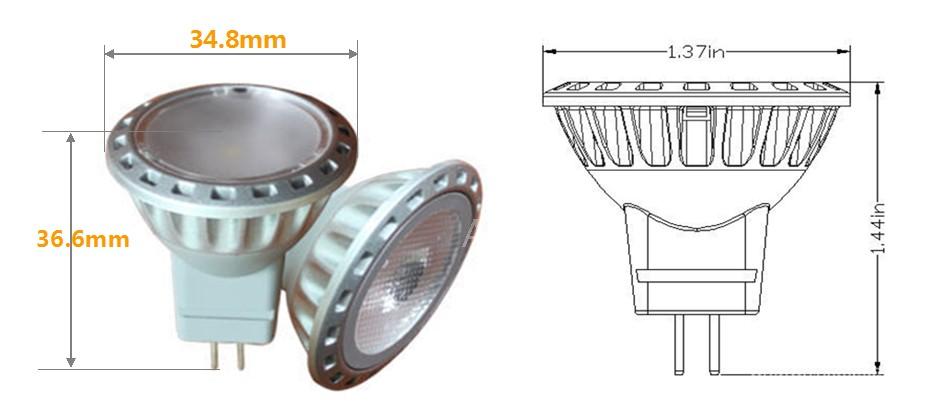 (image for) GU4 base, 1.6 Watt MR11 LED spotlights