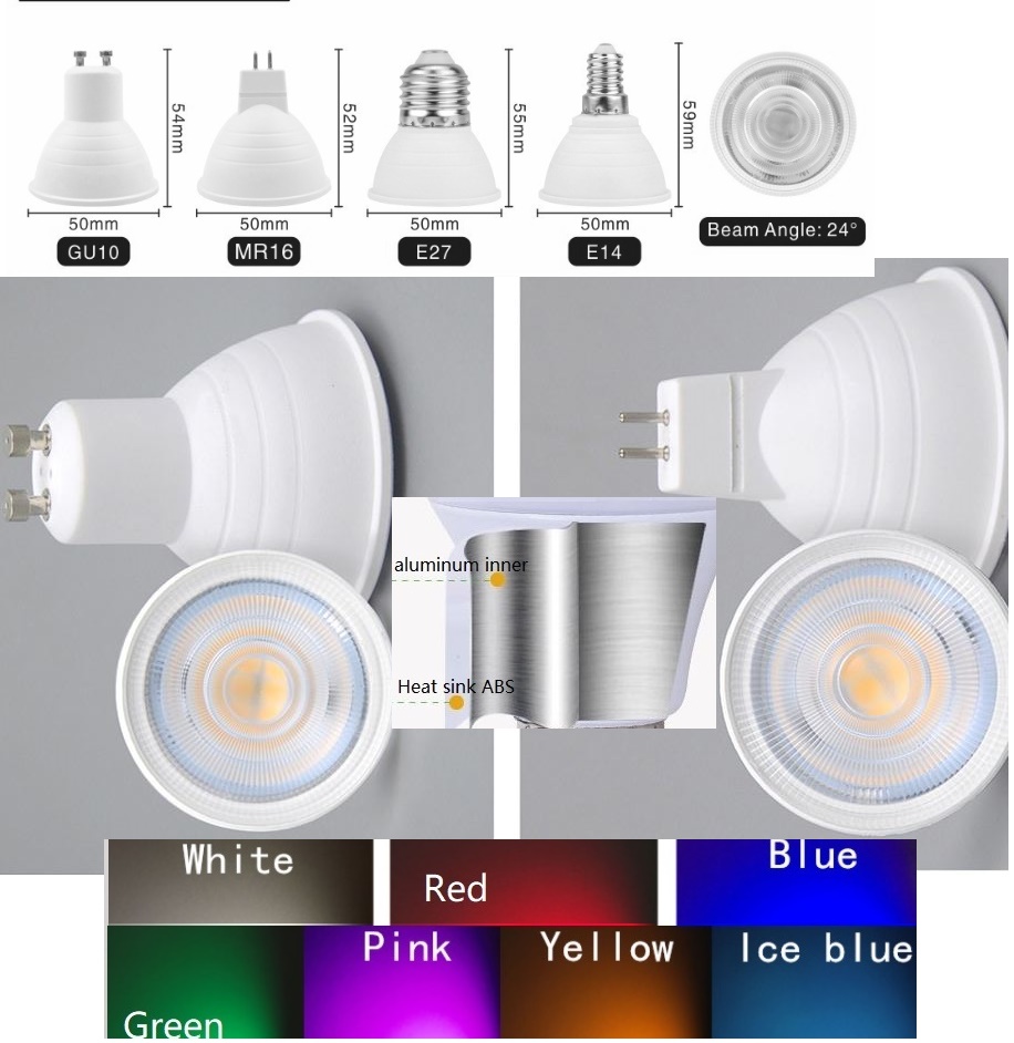 7W GU5.3 MR16 E27 Holiday light Home Accents colorful led bulb