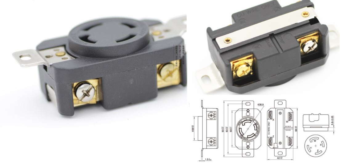 (image for) NEMA Female Receptacles L19-30R 277/480V/AC