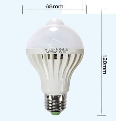 (image for) 7W PIR Infrared Sensor with Light Sensor Detection LED bulbs - Click Image to Close