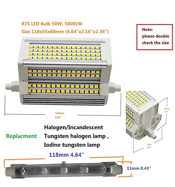 (image for) R7s LED bulb 118mm 300W equivalent Dimmable Philips Osram