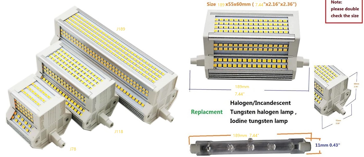 (image for) 60W R7s led bulb 1000w equivalent dimmable to retrofit Osram