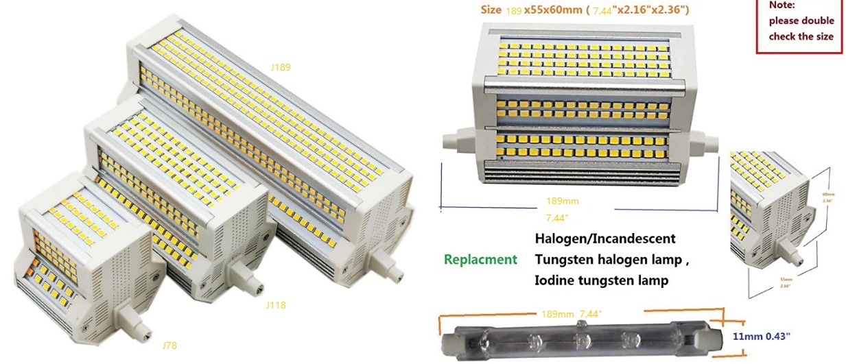 (image for) 60W R7s led bulb 1000w equivalent dimmable to retrofit Osram - Click Image to Close