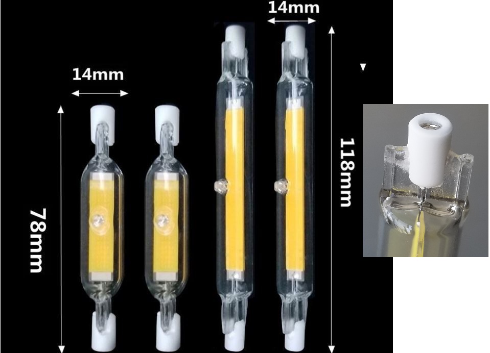 (image for) R7S 10W dimmable LED bulb Quartz Glass tube Ceramic Double Ended, led replacement for r7s halogen bulb