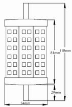 (image for) 10 watt R7 LED light bulbs, MOL 4-11/16", Cool white, AC85~265V