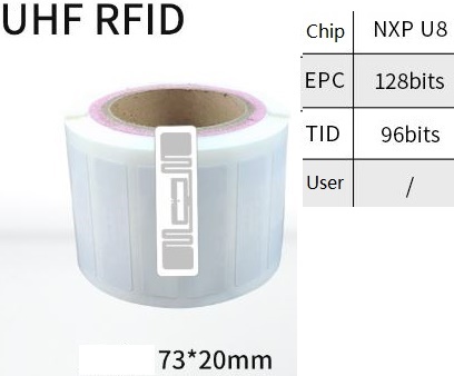 (image for) UHF rfid adhesive tags, NXP U8 chip UHF Frequency 915Mhz RFID Labels, RFID Tags