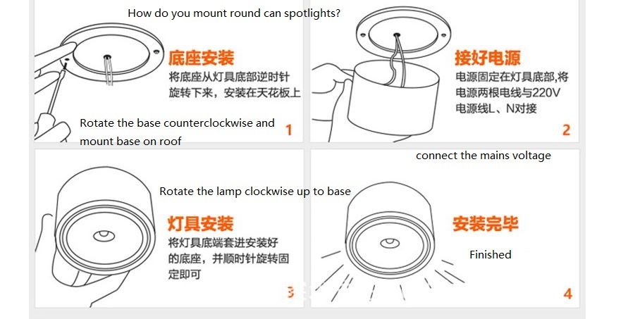 (image for) 12W Ceiling mounted Round led can spotlights, lamps for marking