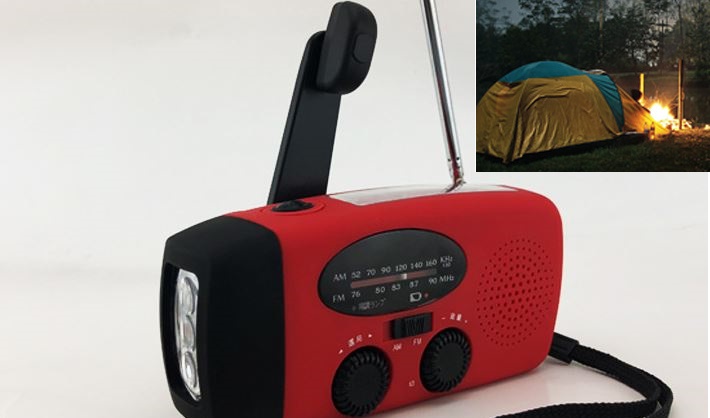 (image for) Hand Crank and Solar charging lithium battery storage Power Bank for Phone Charger, Portable rechargeable hand crank am/fm/noaa weather alert radio